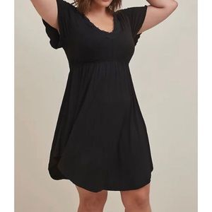🆕 Black Super Soft Lace Trim Sleep Dress 4 4X 26 NWT Torrid New! Pyjama Pajama